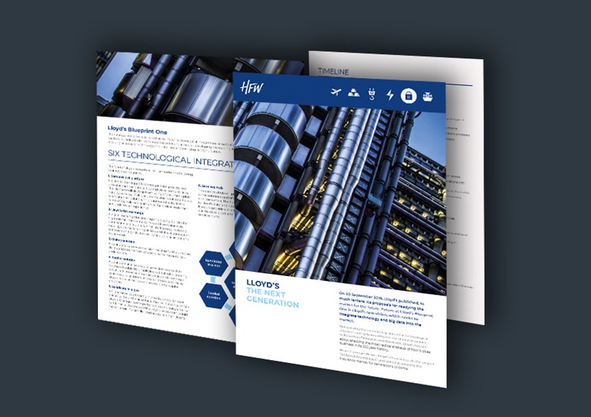 Image of Paul Hailes Design work for HFW Law brochure design